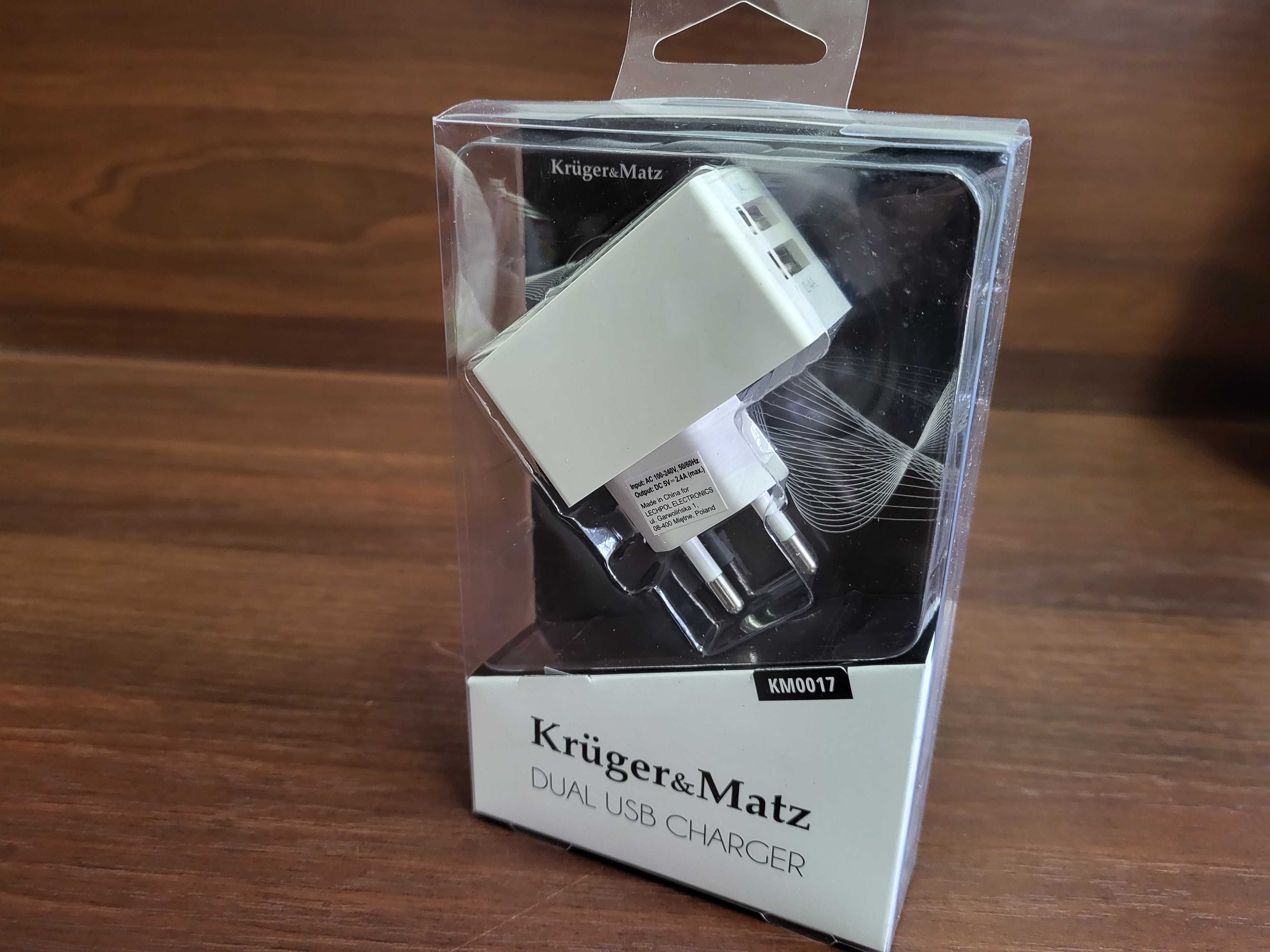 Ładowarka Przewodowa Kruger&Matz KM0017 Dual USB 1A + 2.4A 2400mA