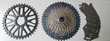 Zestaw kaseta Shimano SLX 11-46 + łańuch conneX 11sX + blat 40T Sram