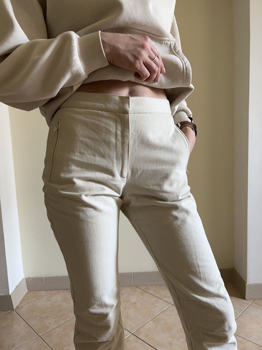 Котонові молочні штани від calvin klein
