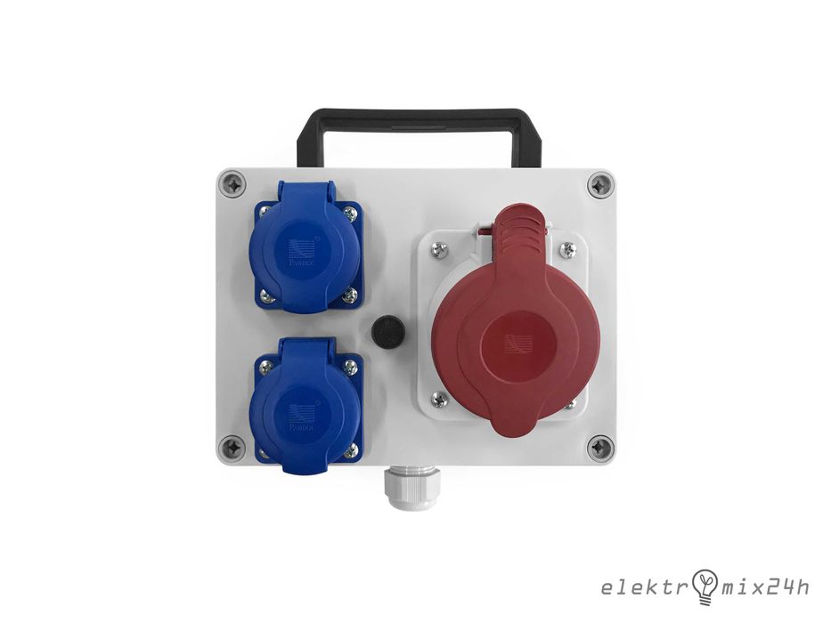 Rozdzielnica elektryczna przenośna, gniazda 2x16A 230V | 1x32A 5P 400V