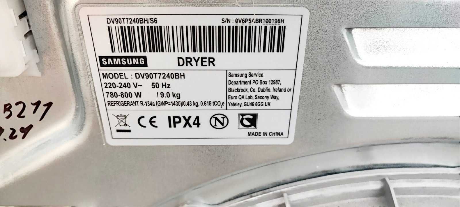 Сушильна машина бу Samsung DV90T7240BH 9кг з дистанційним управлінням