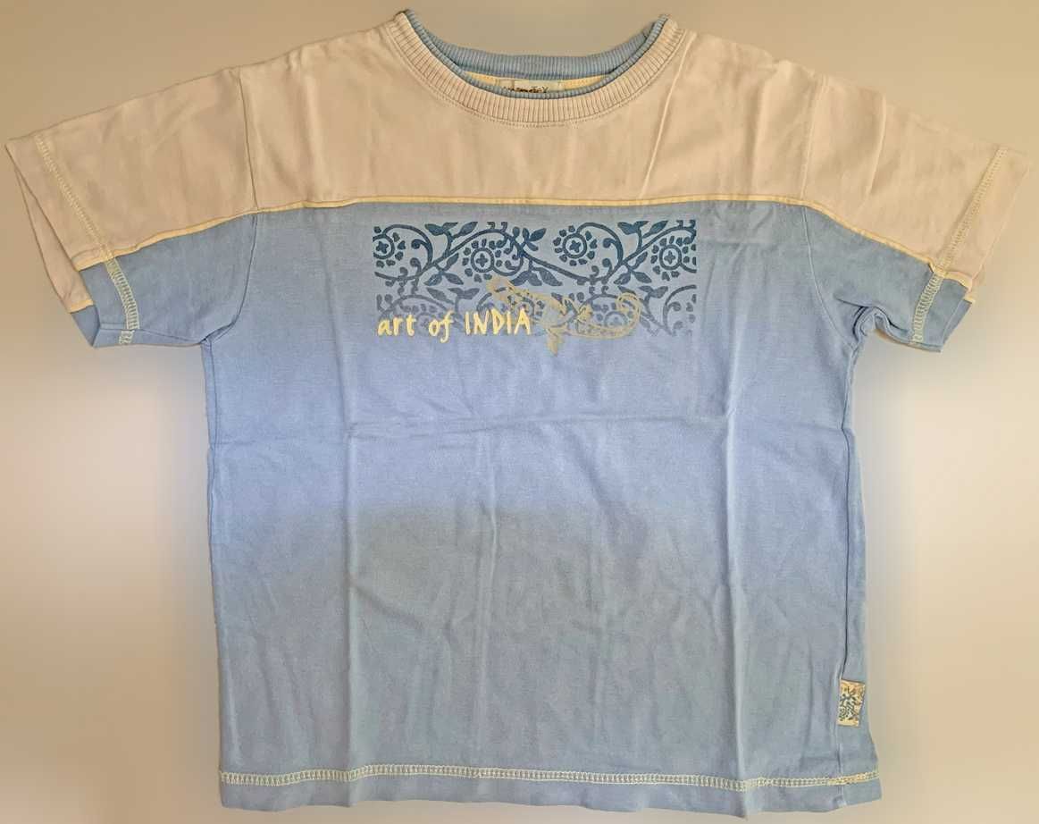 T-Shirt de Criança Unissexo, Azul e Creme, como Nova