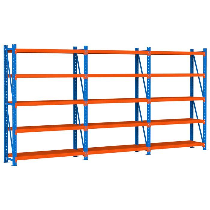 Regał magazynowy 5-półkowy FORTIS LIGHT 200x585x50 cm zestaw 3 moduły