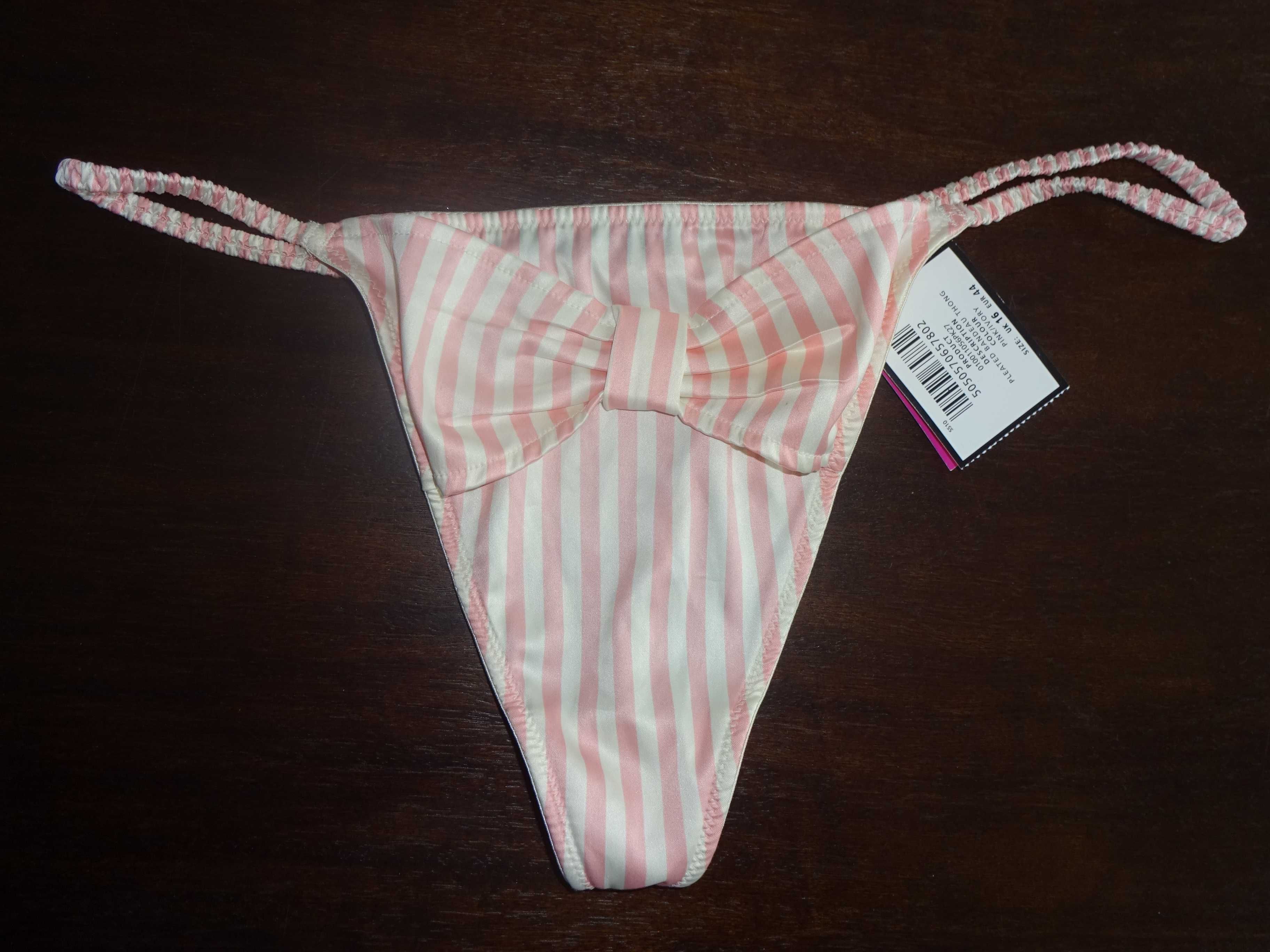 LA SENZA nowe śliczne oryginalne stringi OKAZJA pink / ivory EUR 44