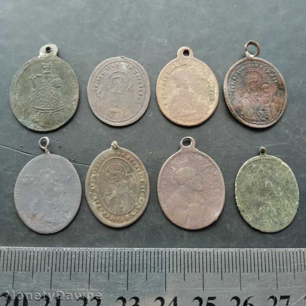 8 x stary święty medalik szkaplerz Prawosławne