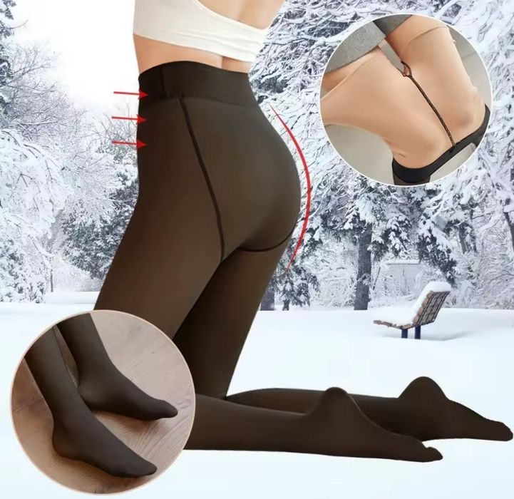 Термоколготи ефект капронових голих ніг 12 видів на флісі