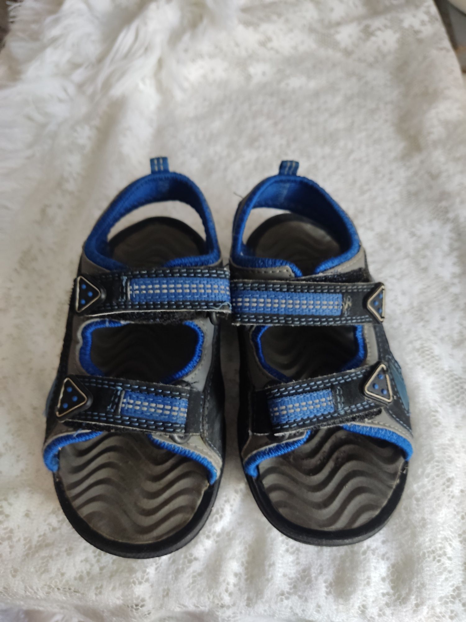 Sandały sandałki dla chłopczyka niebiesko czarne rzepy  rozmiar 25