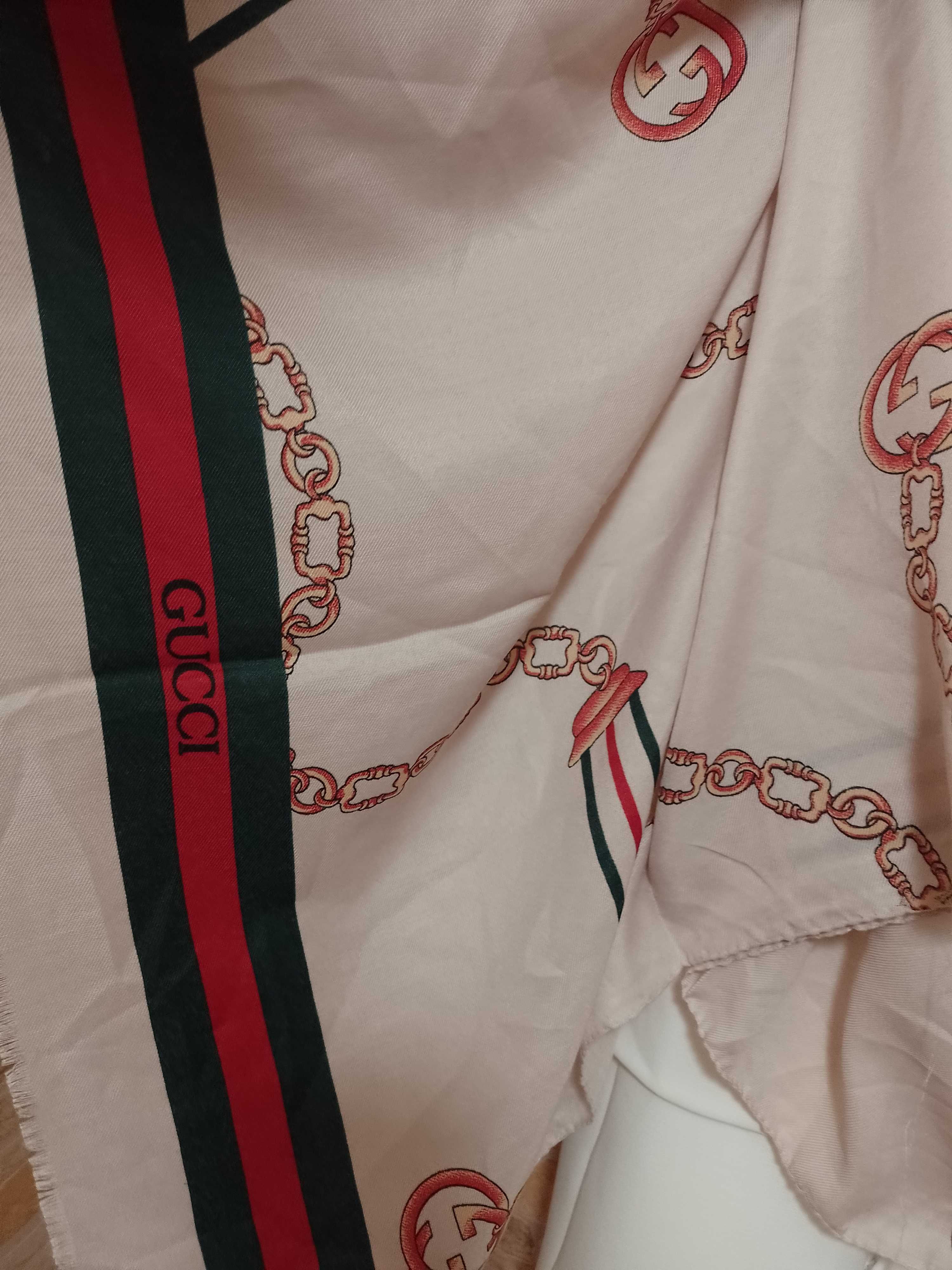 GUCCI/Długi sza z łańcuchami, chusta, szalik, Top Vintage, NOWY