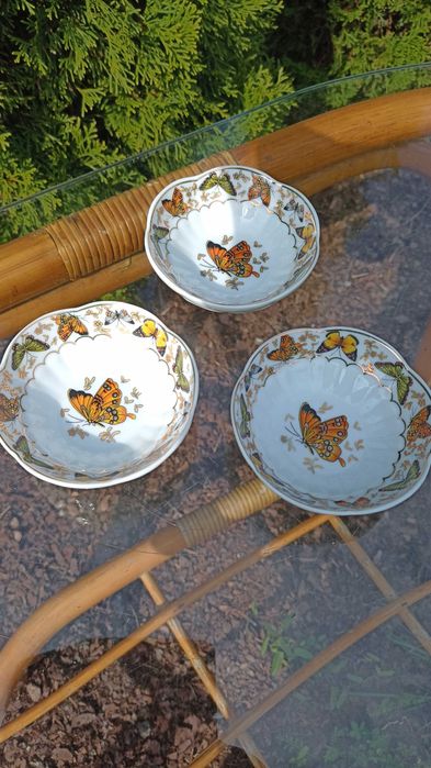 Talerzyki porcelanowy dla konfitura 3 sztuki. England. Vintage.