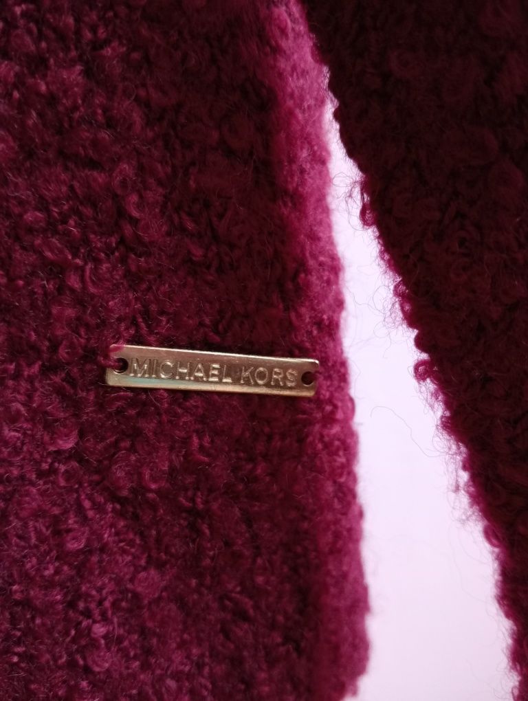 Michael Kors sweter z bukli bordowy L XL oversize