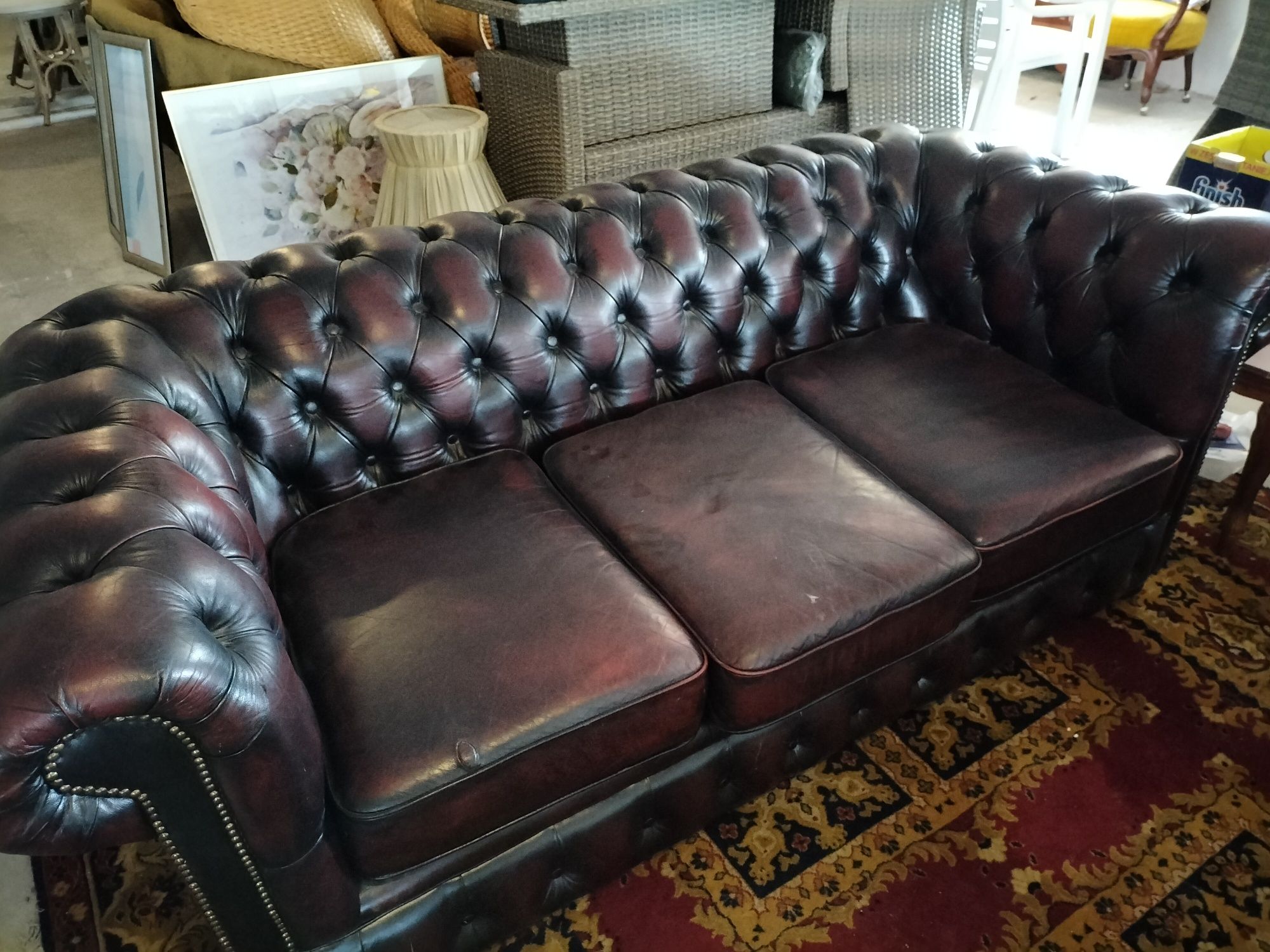 Chesterfield sofa 3 2 i fotel