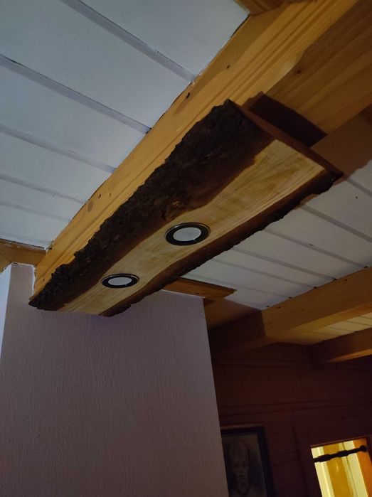 Lampa sufitowa z drewna + LED – styl loft/rustykal ŻARÓWKI w cenie