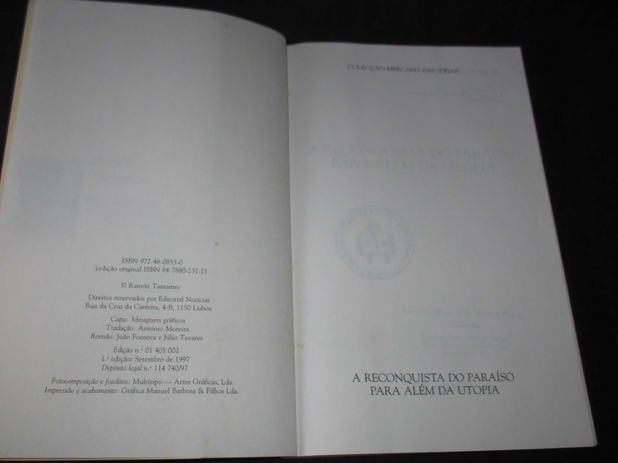 Livro A Reconquista do Paraíso Ramón Tamames