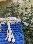 Torebka ze sznurka chabrowa Handmade szydelko