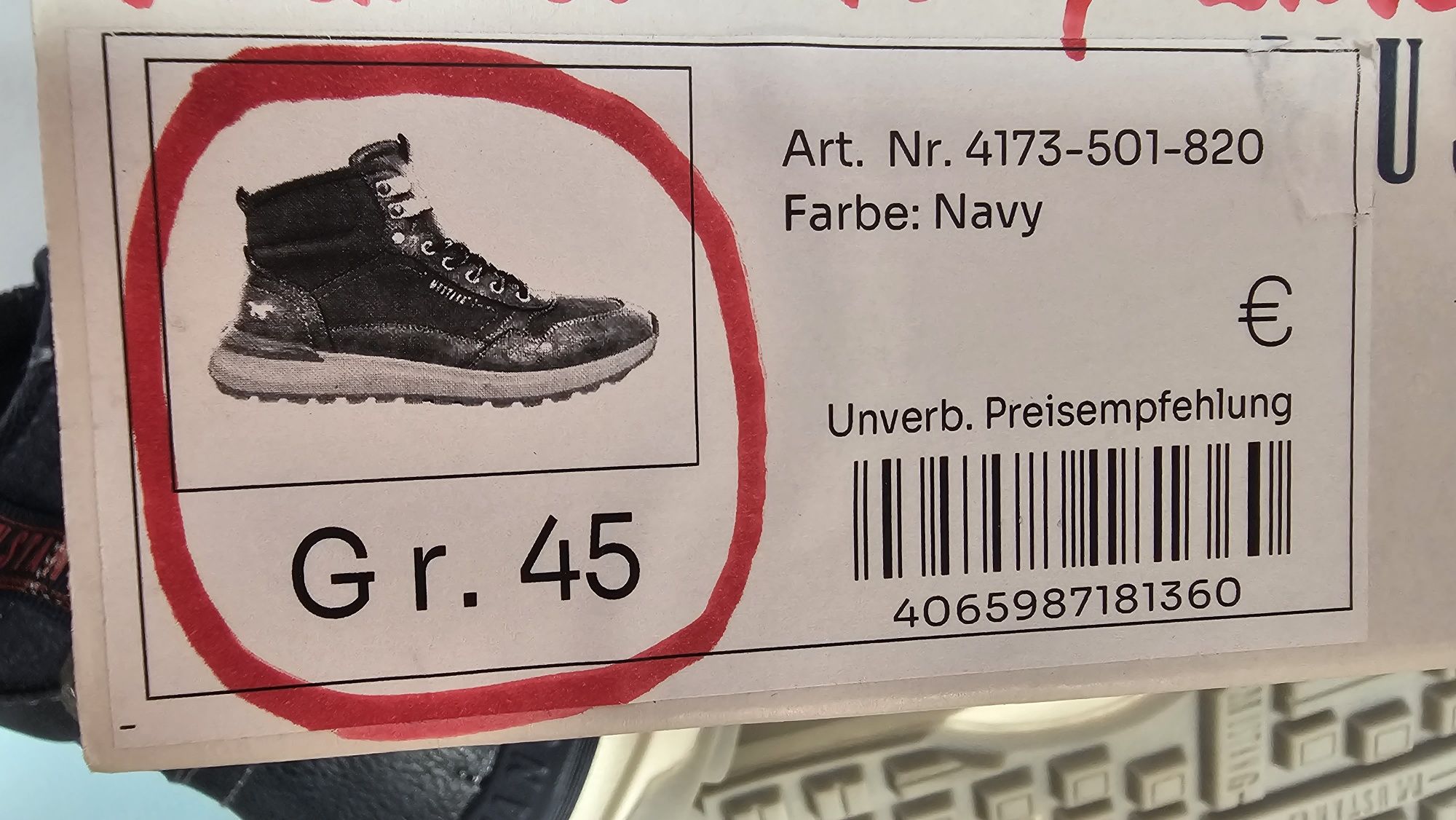 Buty męskie ocieplane Mustang modny kolor rozmiar 45 / wkładka 29.5 cm