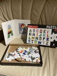 Zestaw literkowa książka i puzzle układanka alfabet
