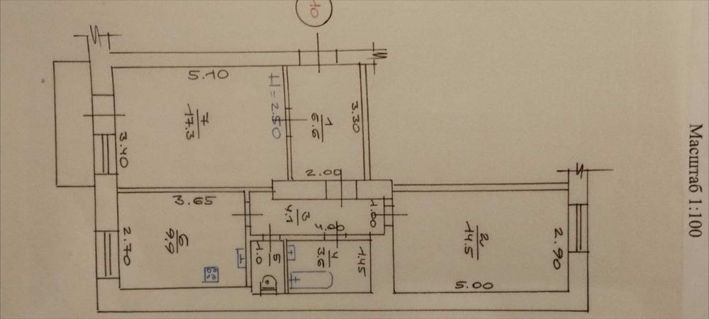 Продаж 2 кім.кв на набережній в центрі, 58 м.кв, 3м висота квартири