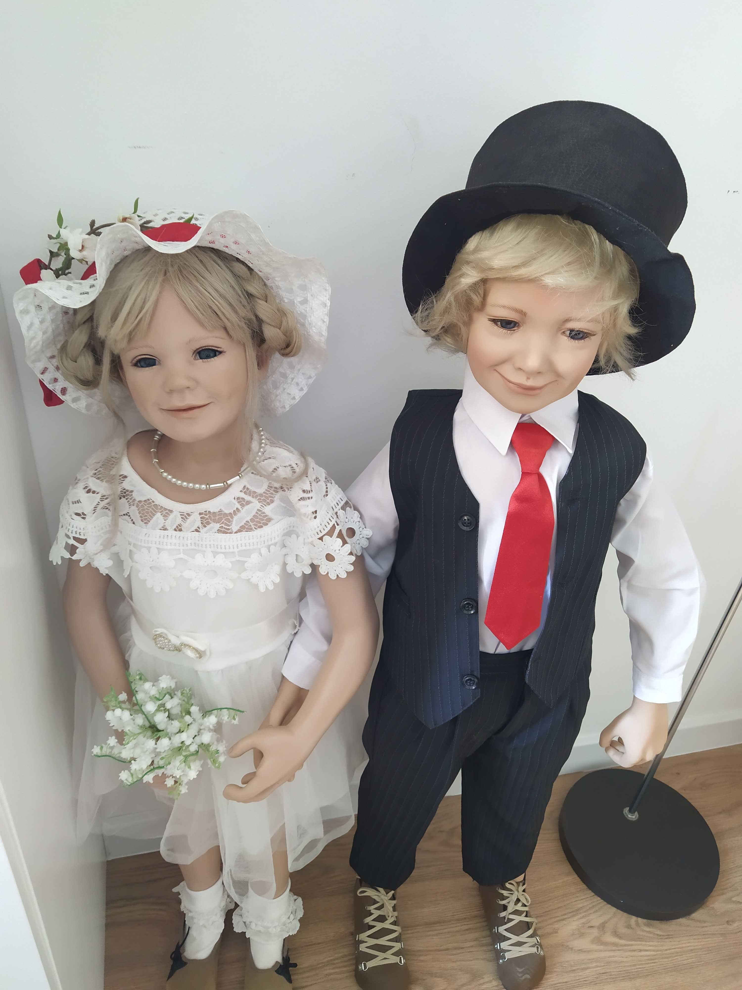 2 lalki kolekcjonerskie, Susan Lippl winylowe, dekoracja weselna