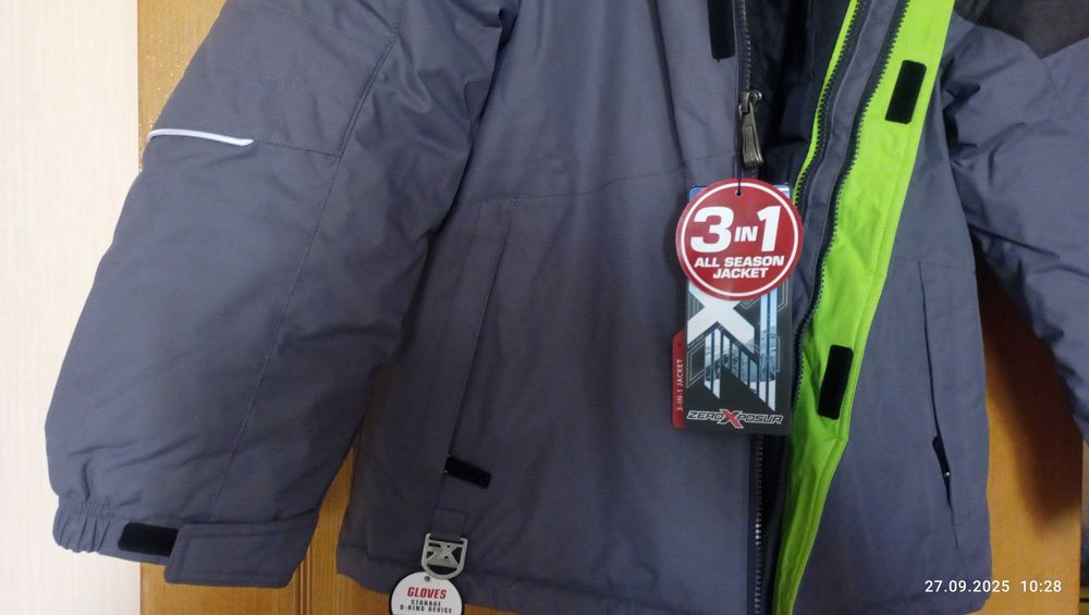 Куртка зимова 3 в 1 дуже тепла на хлопця 8-12 років довжина 64 см