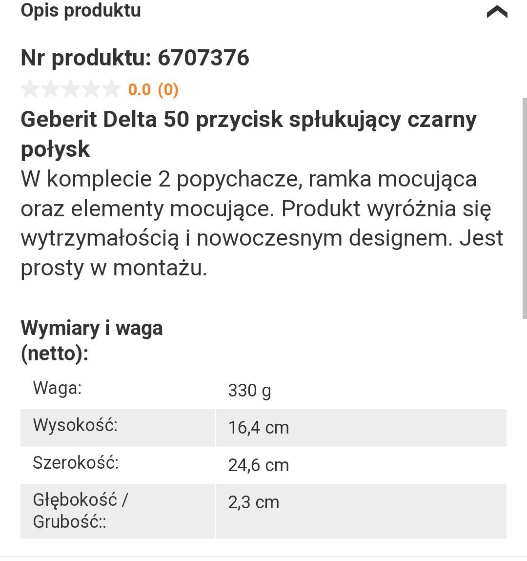 Przycisk uruchamiający WC Geberit Delta 50