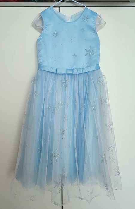 Блакитна сукня сніжинка, снігова королева, зірка + обручі + балетки