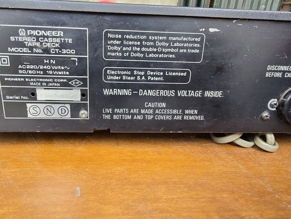 (raro) "Deck K7" Pioneer CT-300