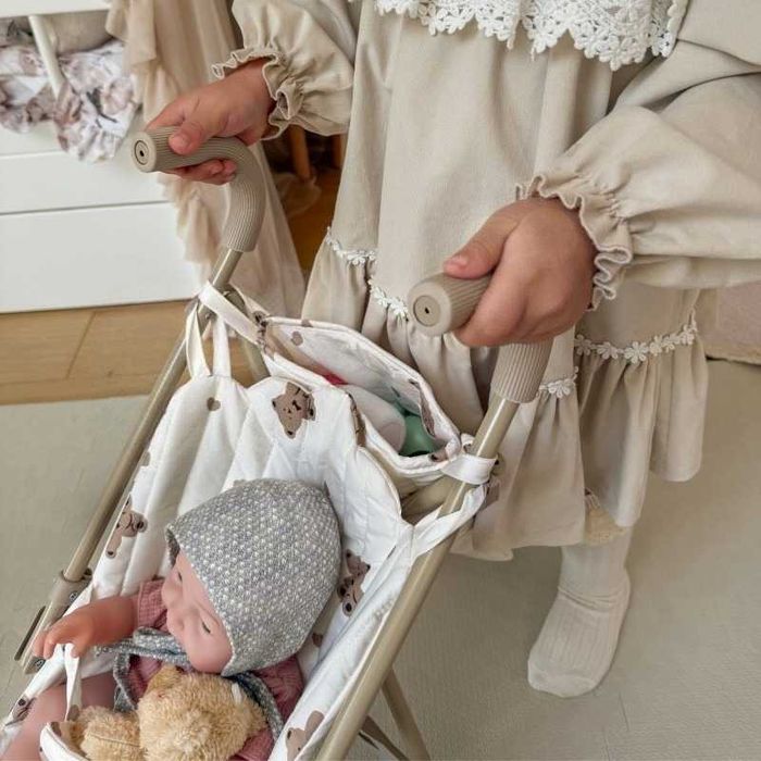 Коляска тростина для ляльок дитяча з сумкою для речей