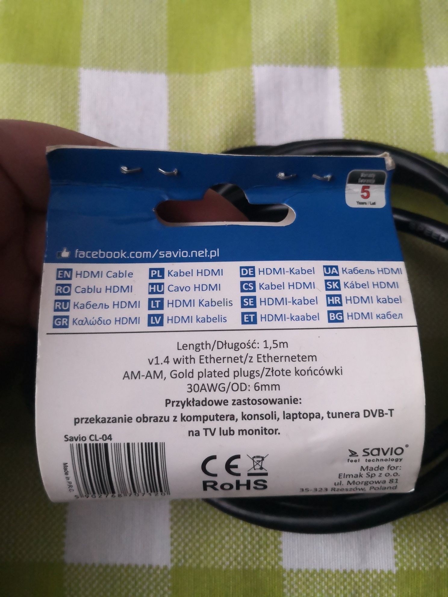 Nowy kabel HDMI 1,5m