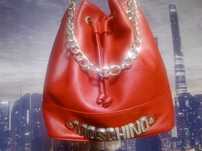 Жіноча сумка-рюкзак moschino, натуральна шкіра,колір червоний