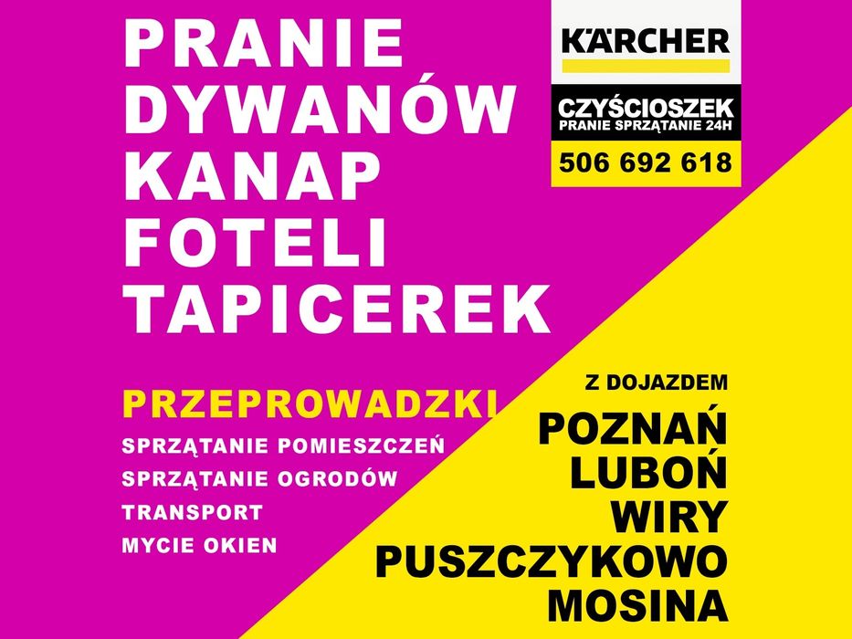 Pranie Czyszczenie kanap sof  dywanów  Poznań Luboń Puszczykowo Mosina