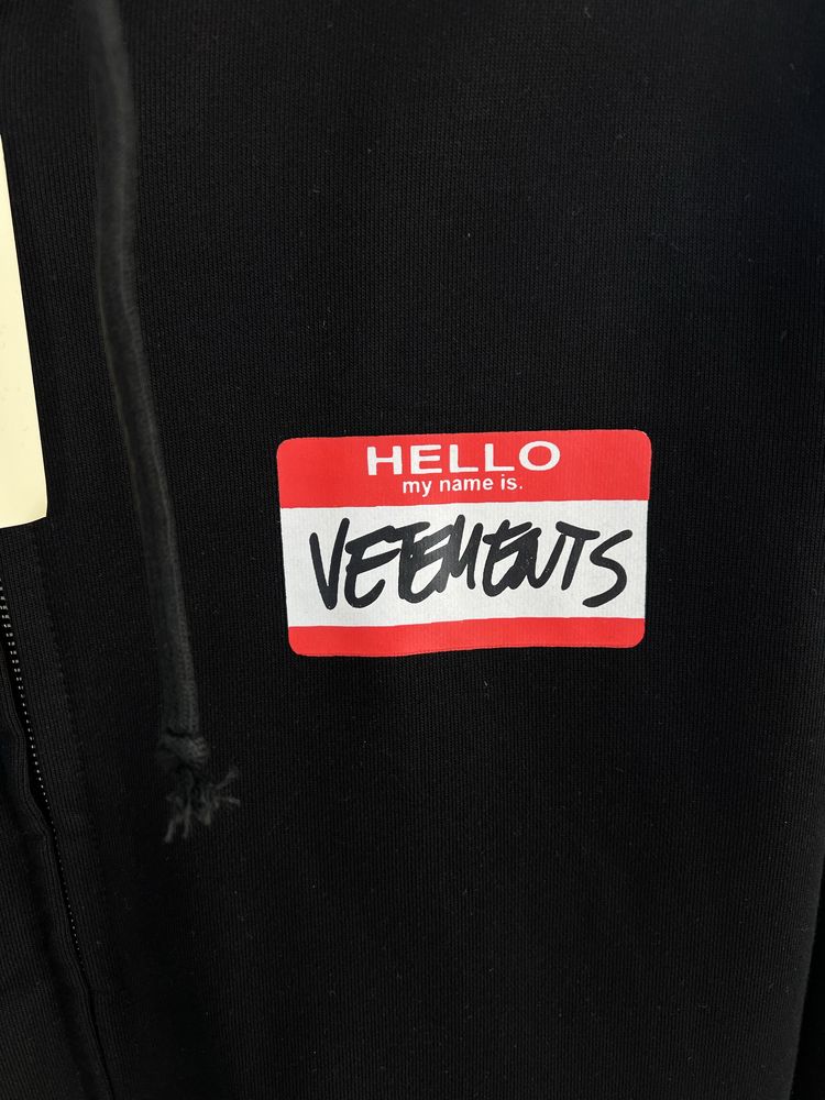 Зіп Худі VETEMENTS “My Name Is” Black / Red