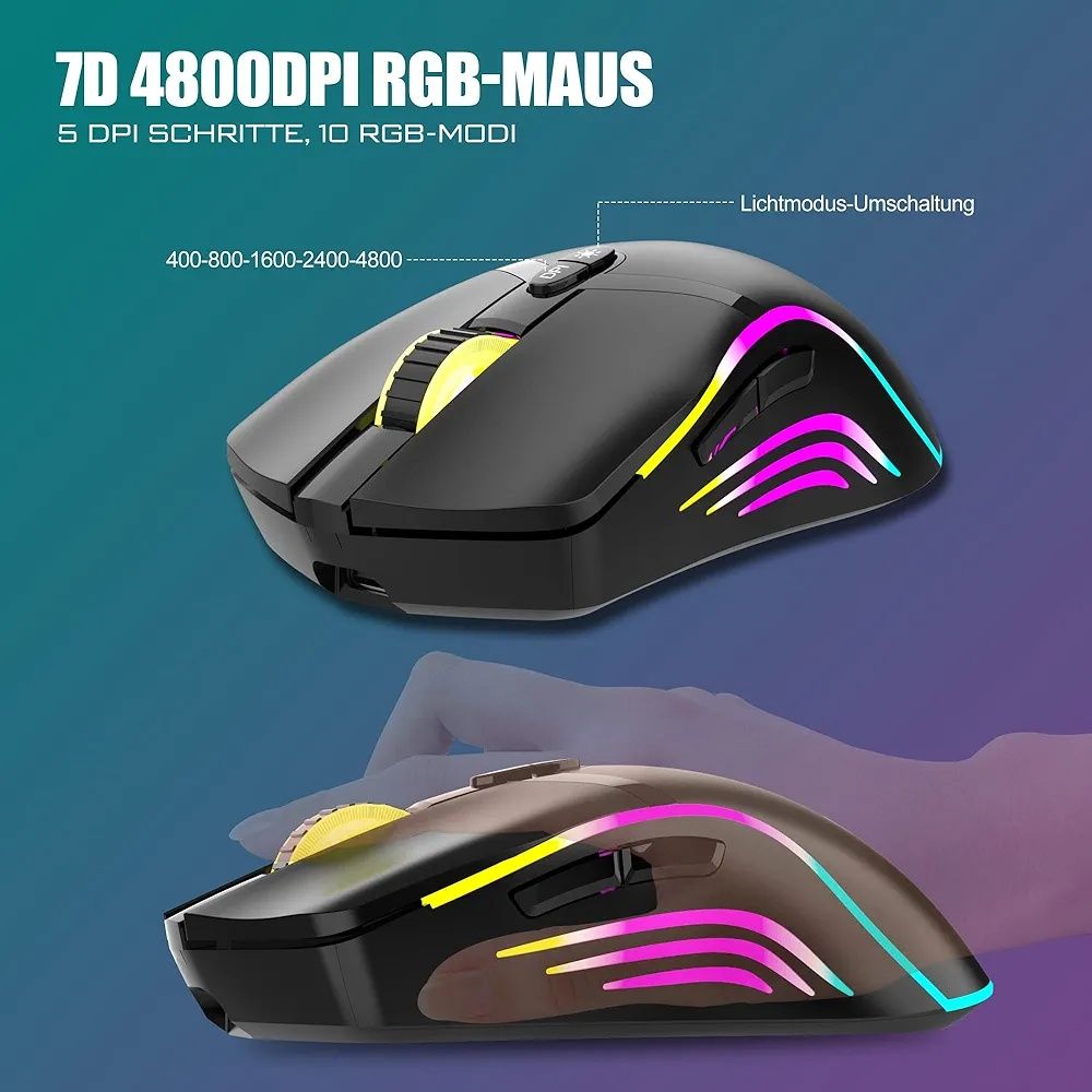 Zestaw klawiatura plus mysz redthunder k20 biała układ de qwertz