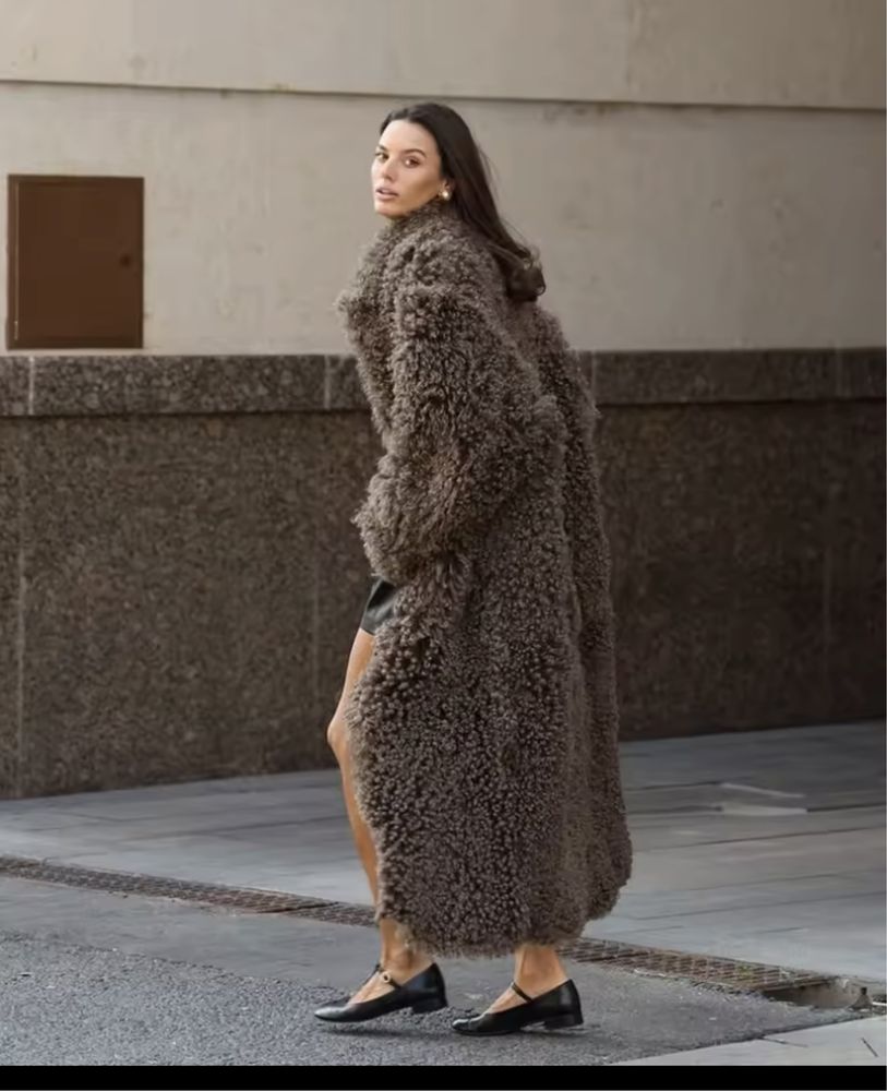 Kontantto plaszcz lama kawa z mlekiem nowosc xs-4xl