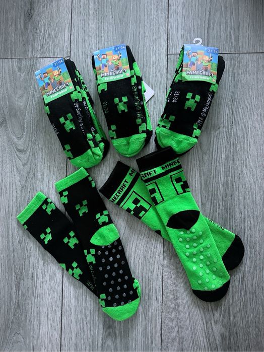 Шкарпетки майнкрафт , зі стопами , теплі 31-34