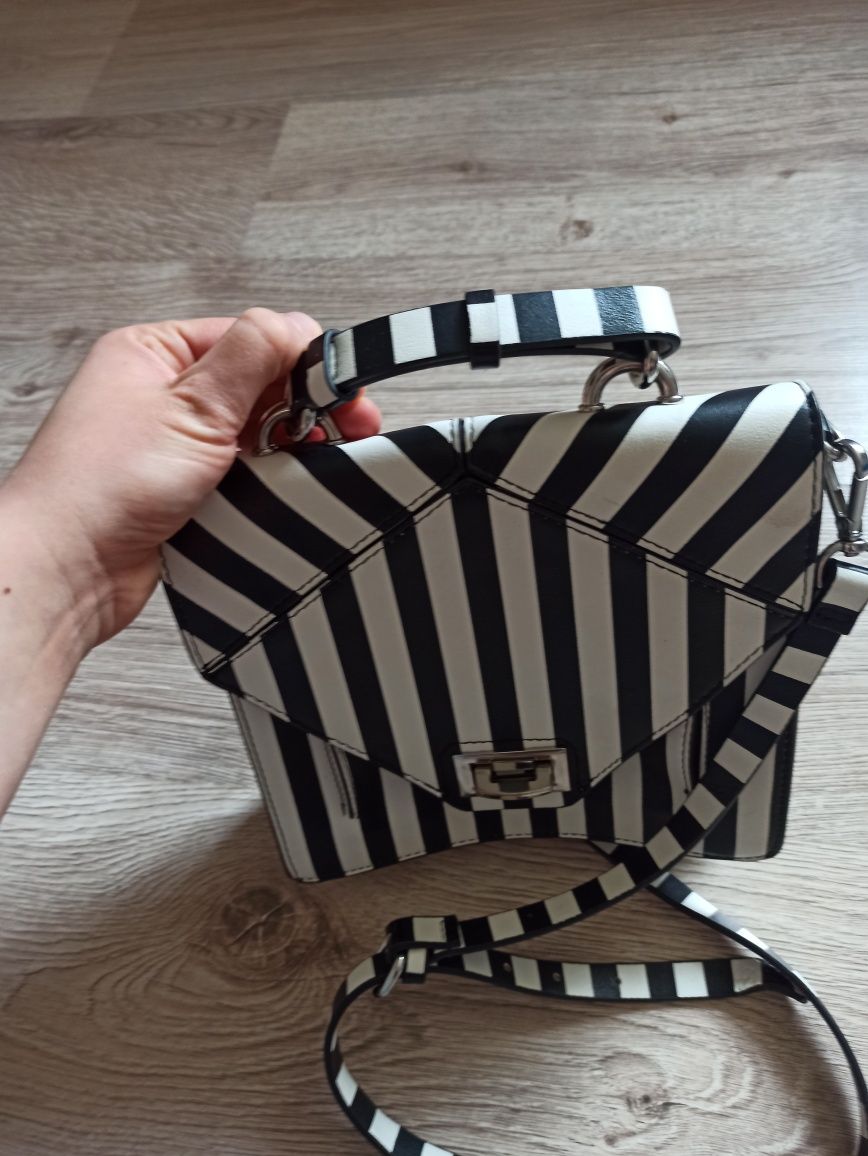 Torebka zara paski zebra crossbody