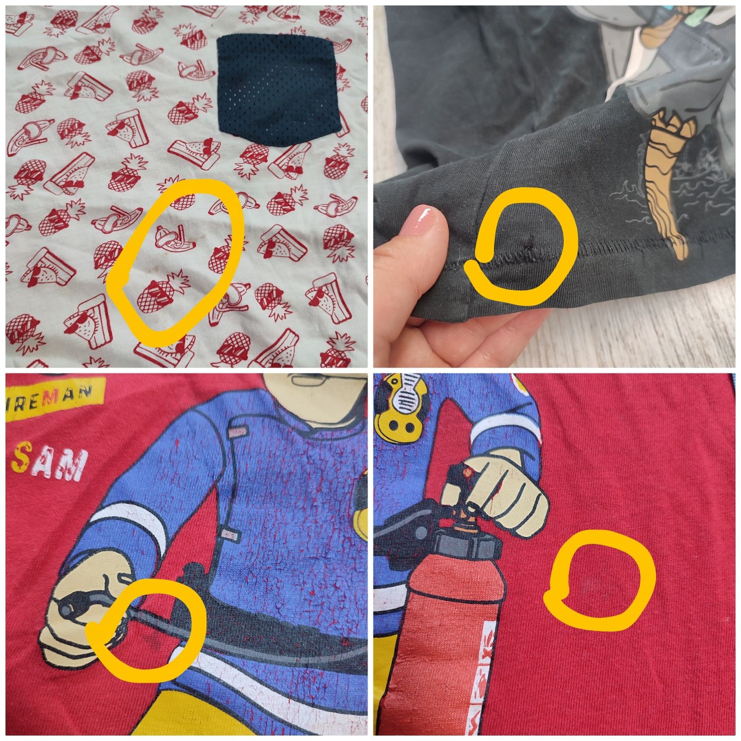 Koszulki 4 szt. 104 110 t-shirt chłopięcy strażak pirat lato wiosna