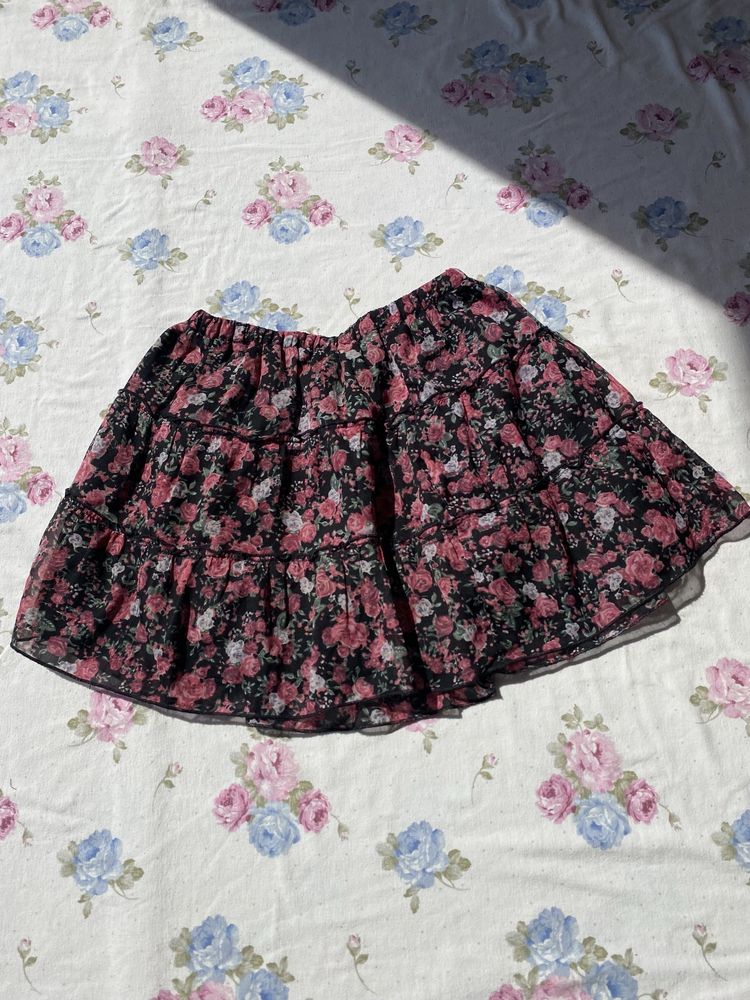 Krótka spódniczka w kwiatki dziewczęca yd S 36 M 38 coquette gumka