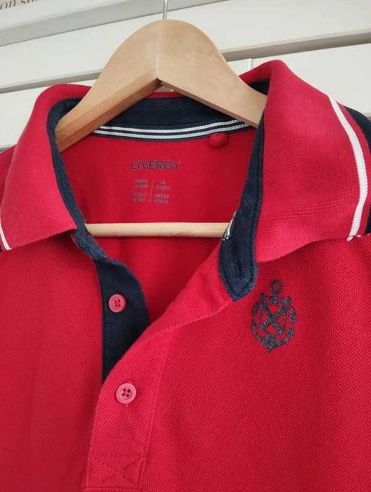 Męska koszulka polo czerwona Livergy M 100% bawełna