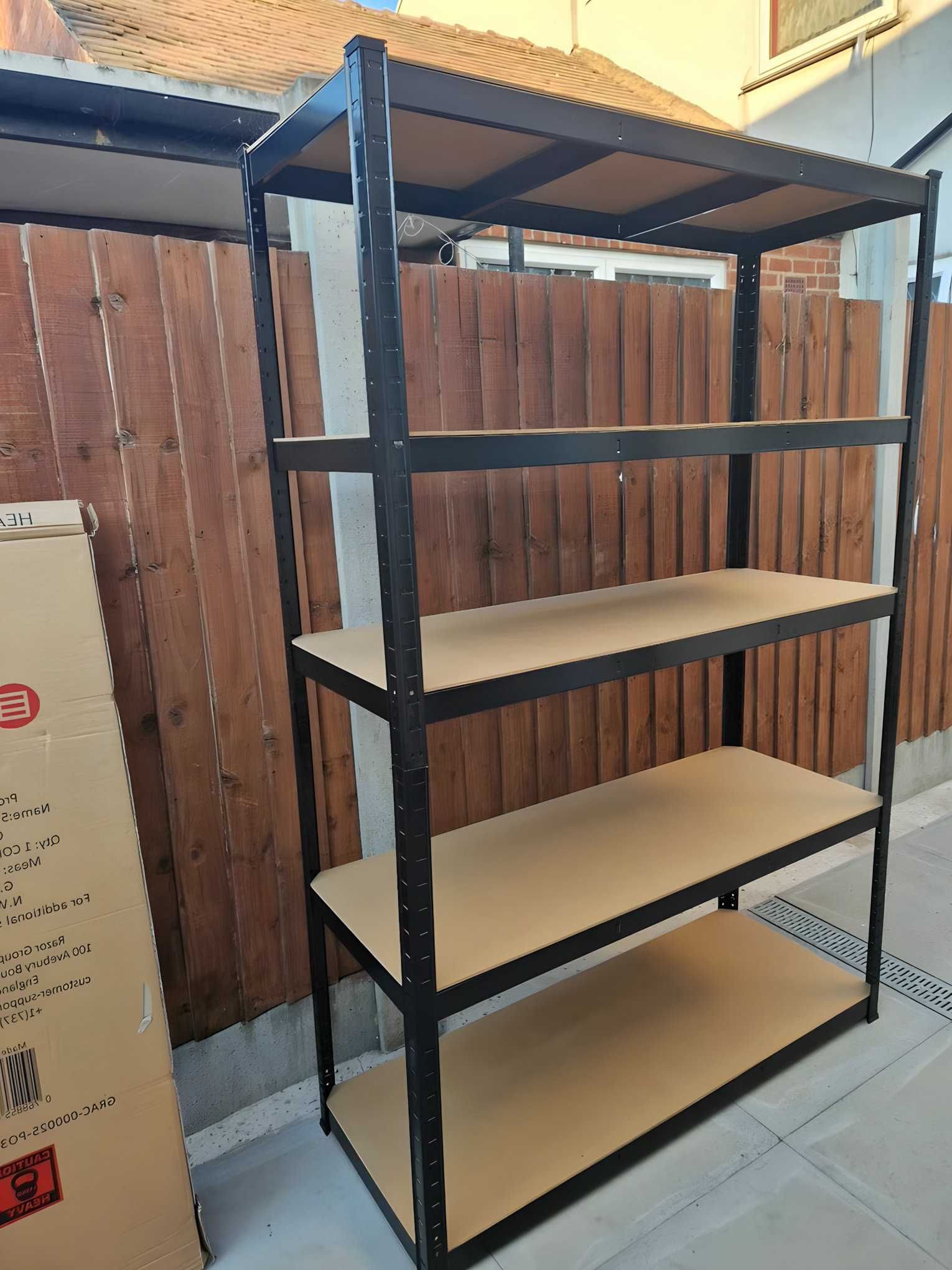 Стелаж металевий 180×90×40 см з МДФ полицями, 5 полиць, новий