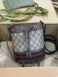 Gucci Ophidia Bucket BagGG Supreme Mini Beige/Ebony