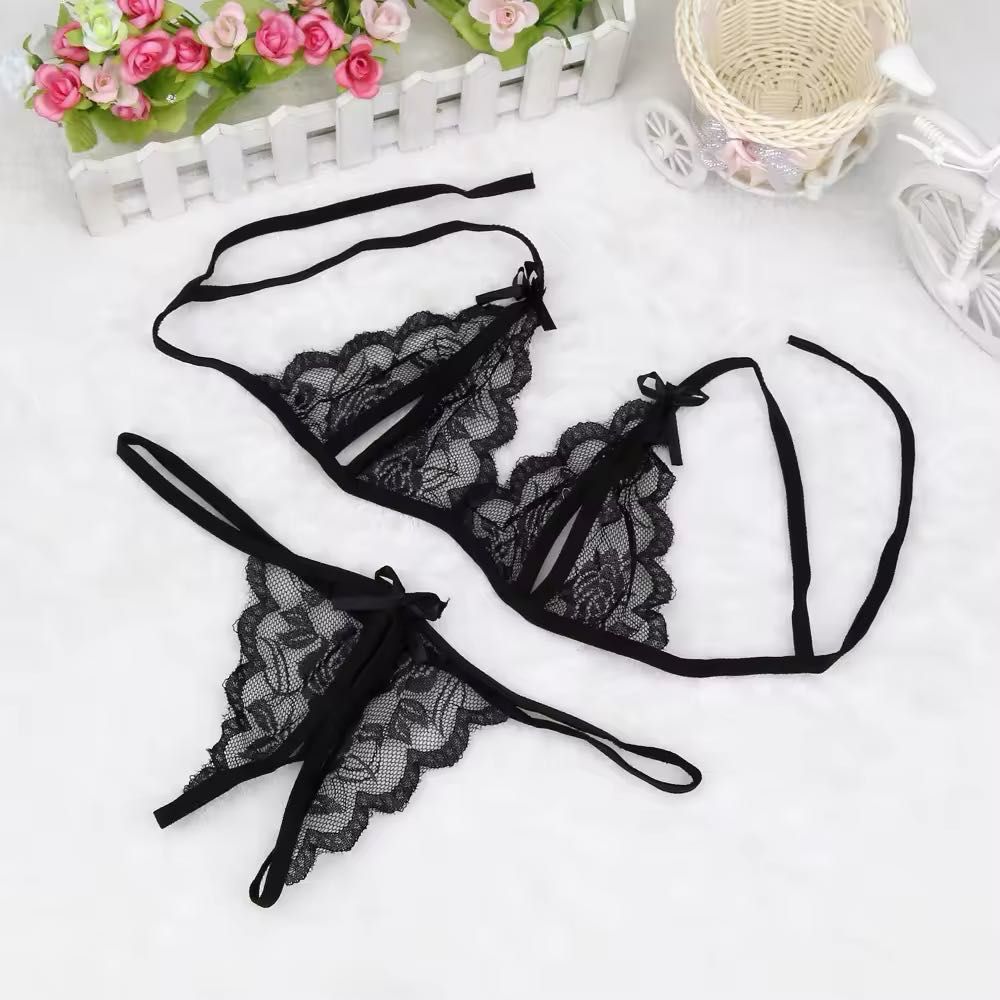Сексуальный комплект, бюстгальтер и трусики с открытым доступом XL,2XL