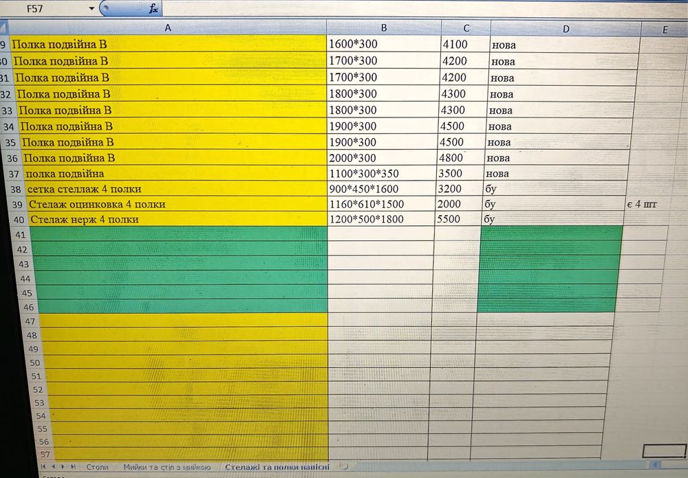 В наявності нові та бу столи із нержавіючої сталі мийки стелажі