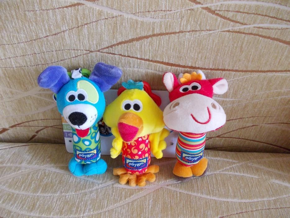 JAK NOWE Playgro 3 szt. Zawieszka, grzechotka, gryzak, sensoryczne zab