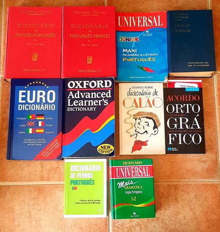 Dicionários português, inglês e francês
