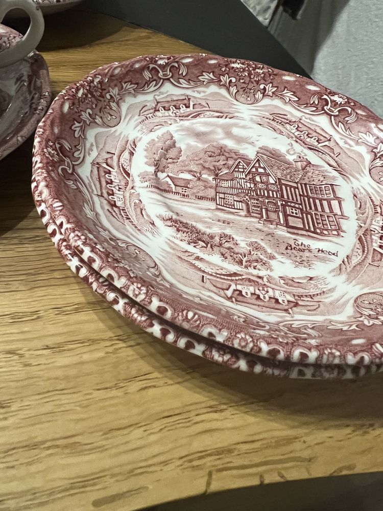Porcelana Grindley English Country Inns dwa talerzyki male