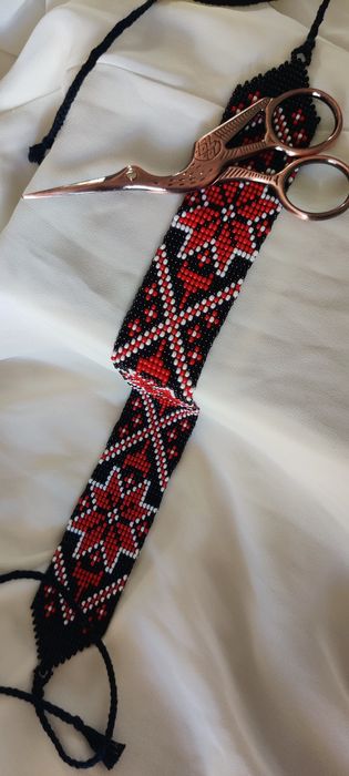 Гердан з бісеру, ручне ткання