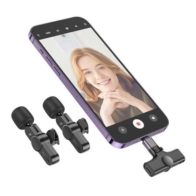 Микрофон петличка для Iphone/Android BFK12  Type-C/ Lightning 2 шт