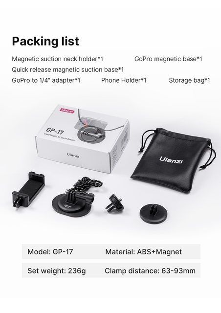 Ulanzi GP-17 Uchwyt Mocowanie na Szyję do GoPro