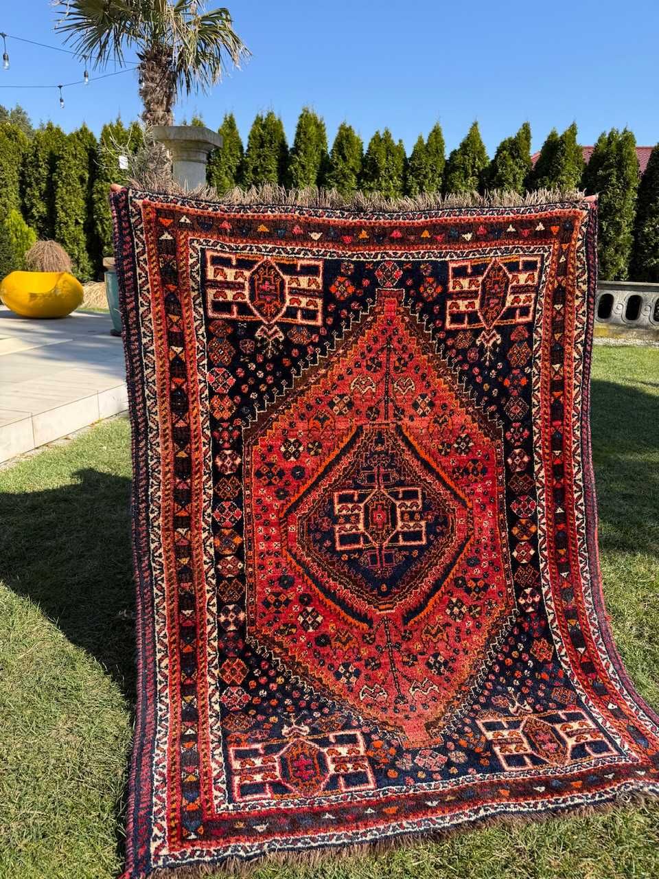 Kaszmirowy wełniany r.tkany dywan perski Shiraz 170x125 galeria 7 tys