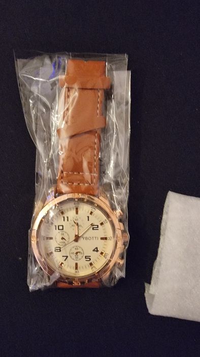 Relógio Masculino Pele Castanho Dourado